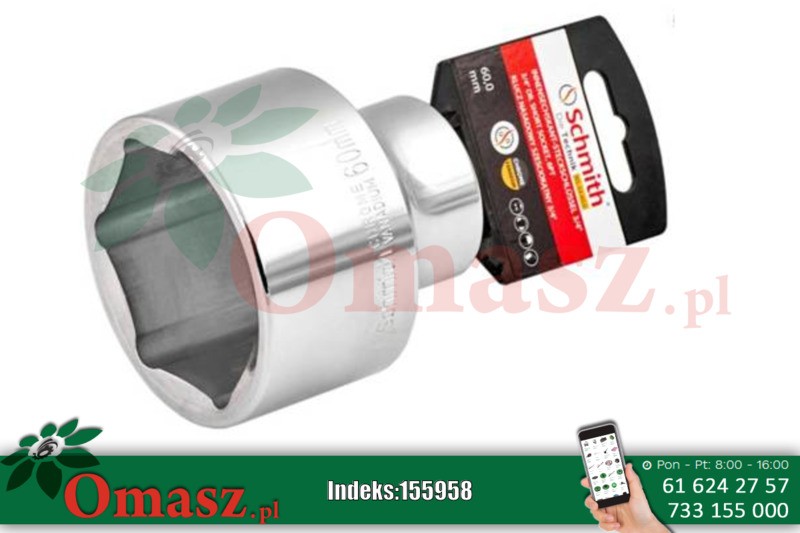 Klucz nasadowy sześciokątny 3/4' 60mm Schmith NS-34-60