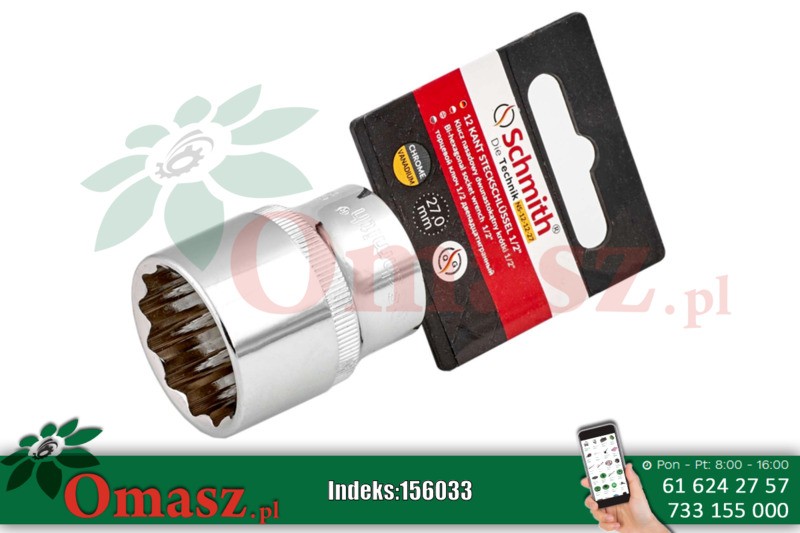 Klucz nasadowy dwunastokątny 12mm krótki 1/2' NS-12-12-12 SCHMITH