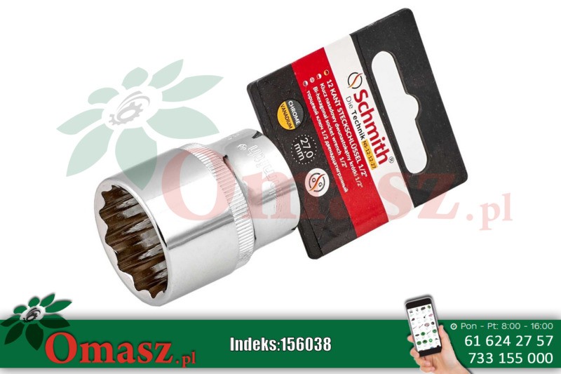Klucz nasadowy dwunastokątny krótki 1/2' 17mm Schmith NS-12-12-17