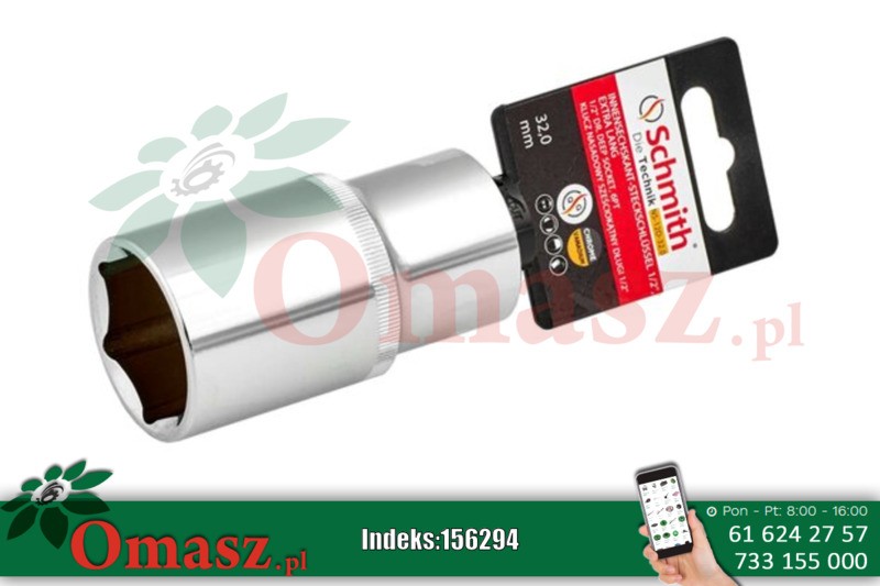 Klucz nasadowy 32mm sześciokątny długi 1/2' SCHMITH NS-12D-32