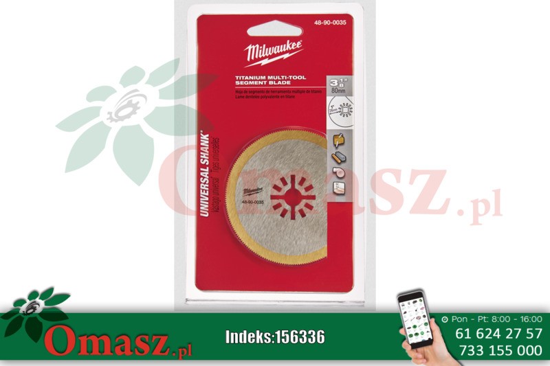 Milwaukee Brzeszczot płaski segmentowy z tytanu 80 mm 48900035