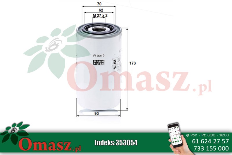Filtr o.M27*2*u62 Case A