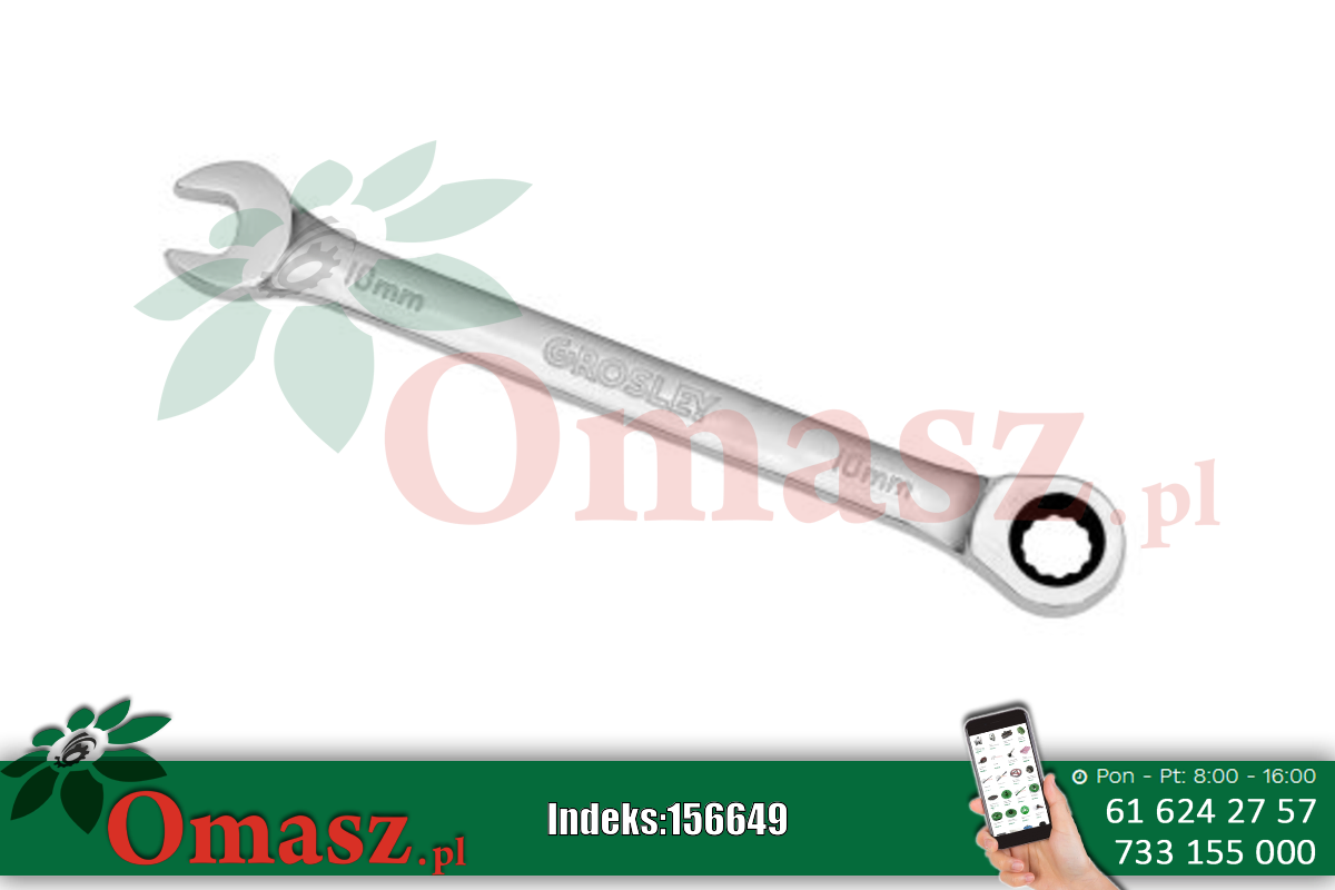 Klucz pł.-oczk. 8mm z grzechotką Grosley