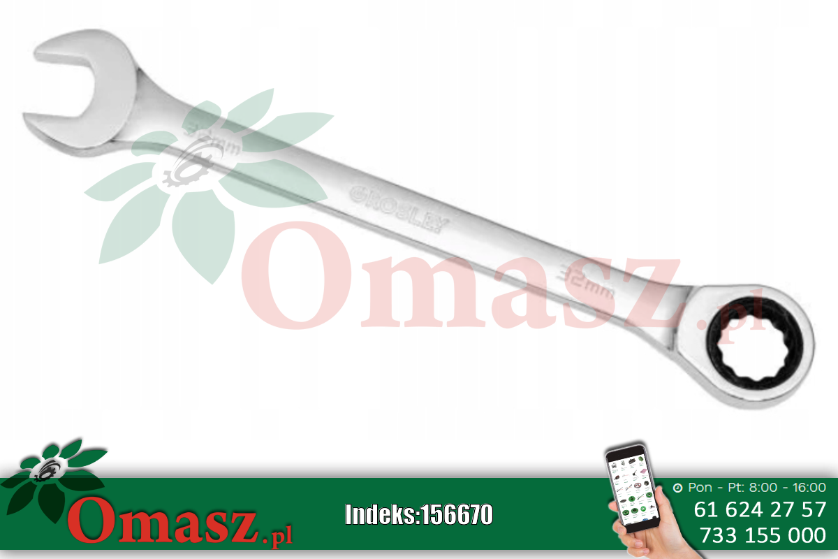 Klucz pł.-oczk.30mm z grzechotką Grosley