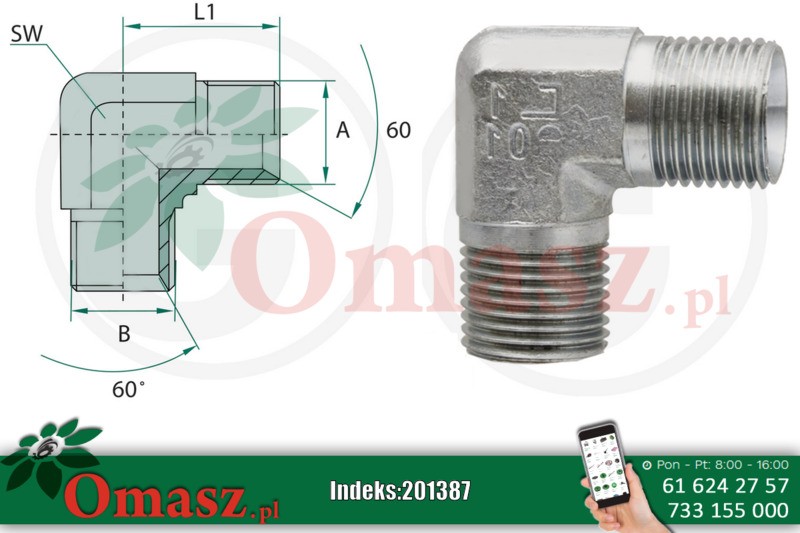 Kolanko hydr. BB 21/21 1/2'-1/2'