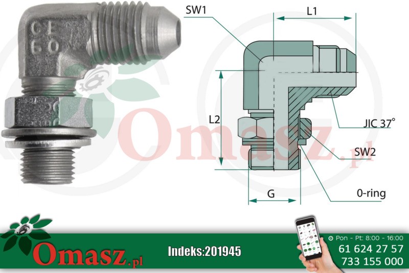 Kolanko hydr. BB JIC UNF 14,28/13  90'