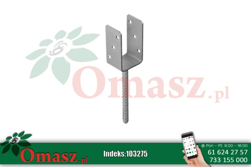 Wspornik słupa PL 70* 60 PS70U do zabetonowania