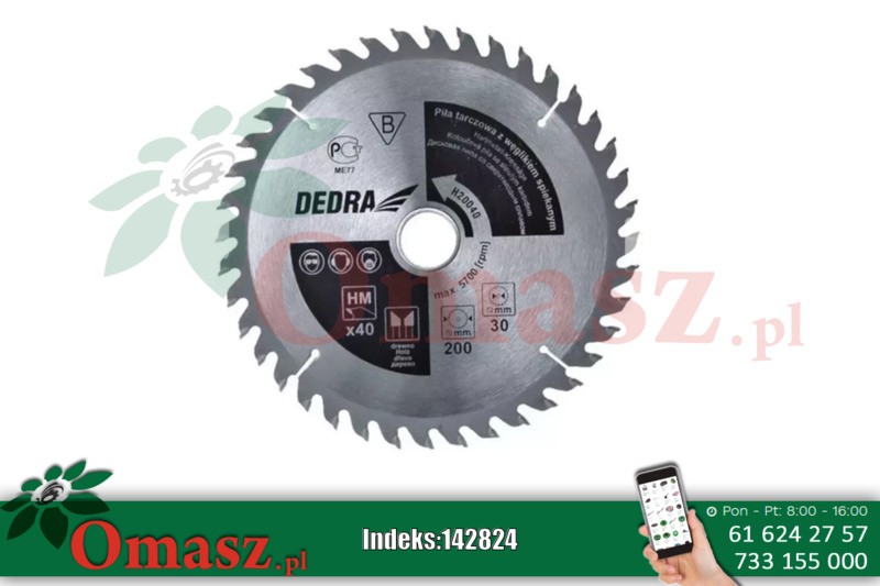 Piła tarcz.205*30/40z Dedra