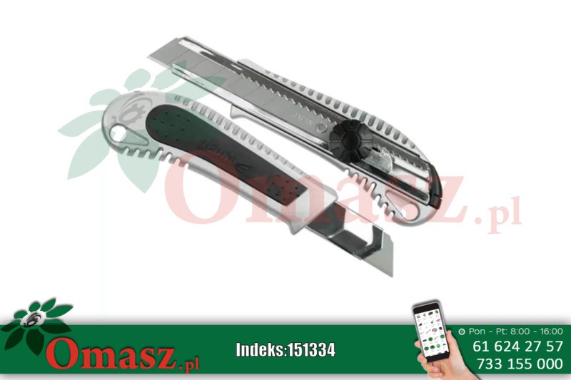 Nóż łamane ostrze 18mm metal-guma