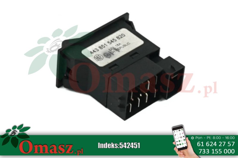 Wyłącznik świateł awaryjnych 42x22 mm 2 położenia 7 PIN